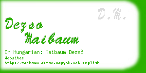 dezso maibaum business card